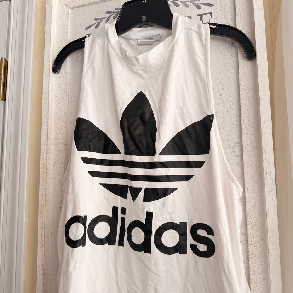ADIDAS ORIGINALS Women's Trefoil Oversize Logo Muscle Tank - Picture 6 of 8